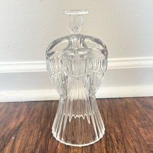 vintage Lead Crystal Praying Angel Glass Candlestick Candle Holder 7”